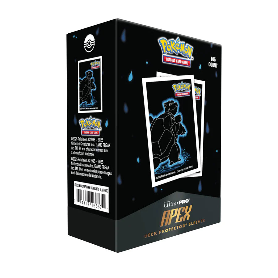 Neon Kanto 105ct APEX DECK PROTECTOR® Sleeves Blastoise for Pokémon