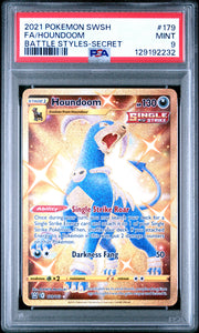 2021 Pokémon Battle Styles Houndoom #179 Full Art Secret Rare PSA 9 PSA official front scan