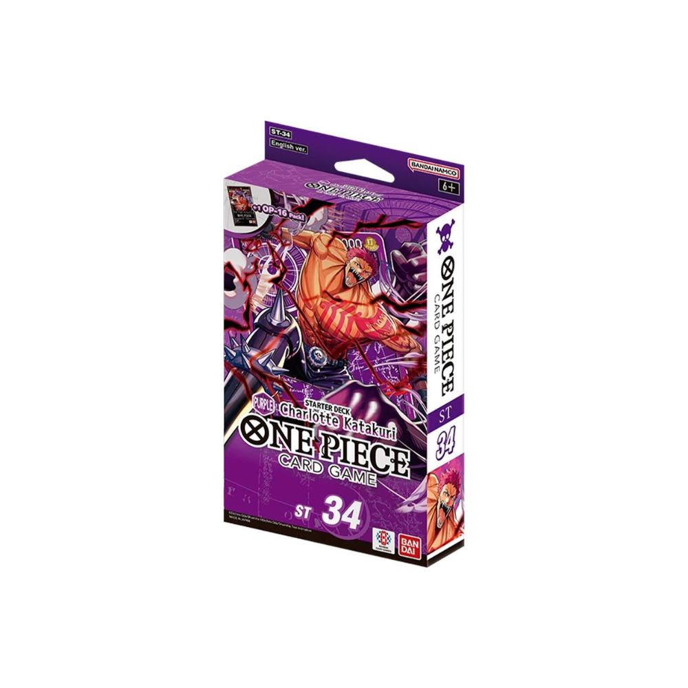 PURPLE Charlotte Katakuri ST-34 One Piece Card Game [Comes with 1x OP-16 Pack Inside!]
