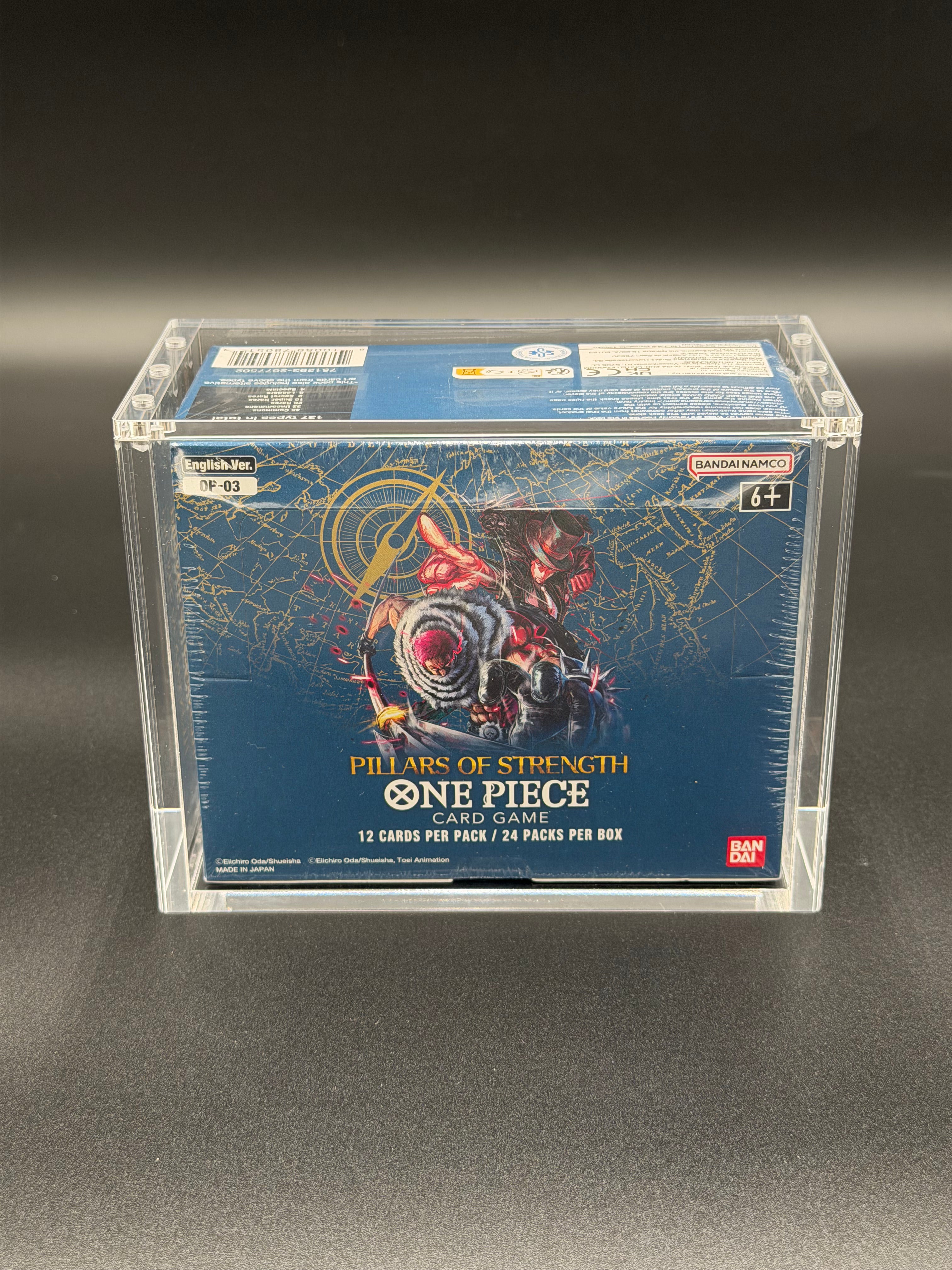 English One Piece  OP01/OP03 White Bottom Booster Box Acrylic Case