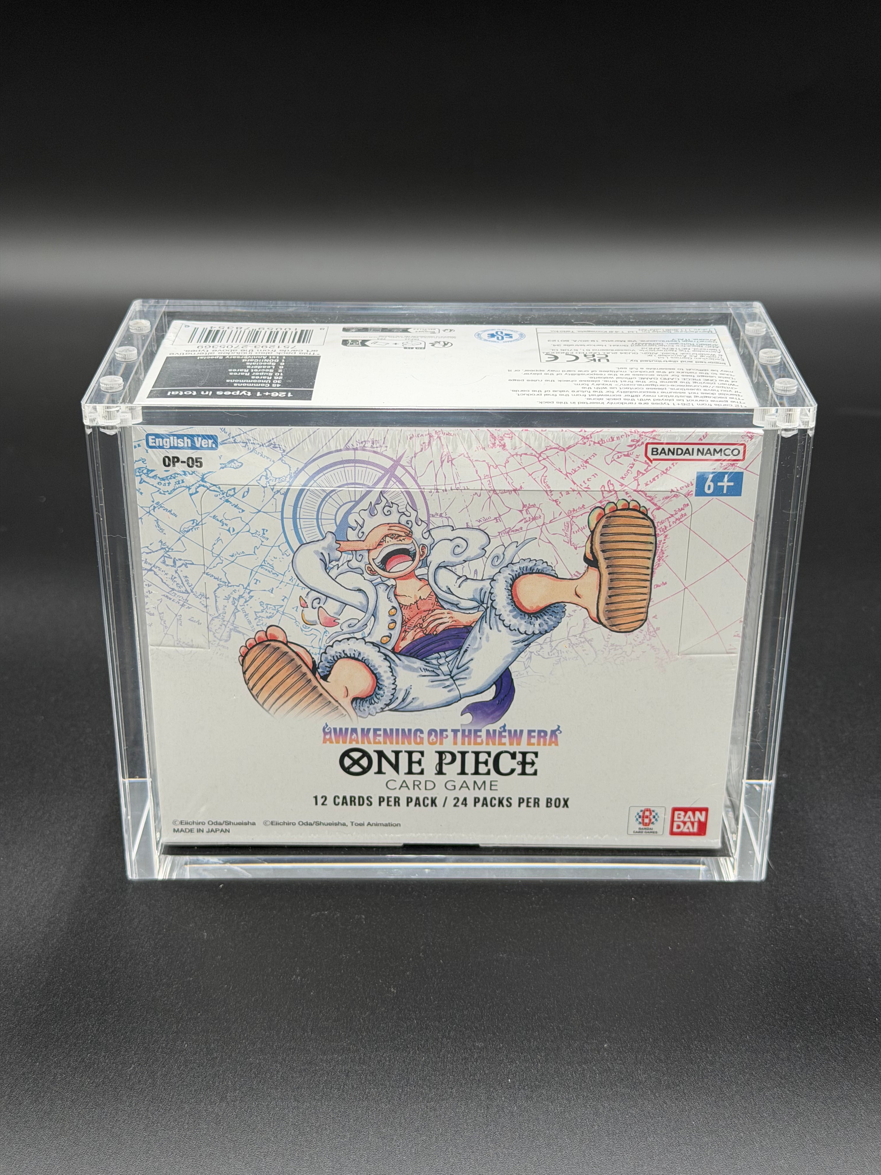 English One Piece Booster Box Acrylic Display Case with Magnetic Lid (Fits OP04