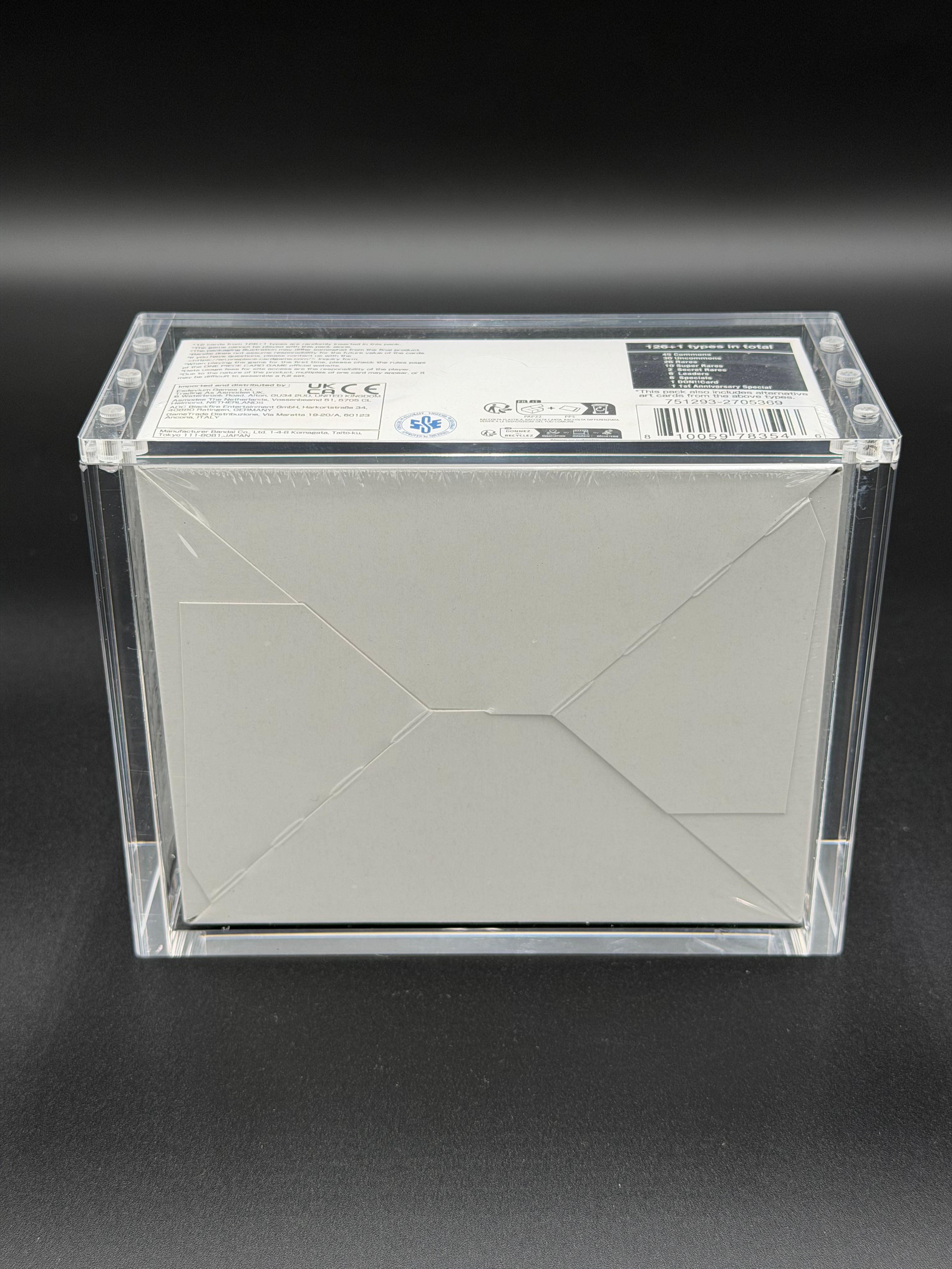 English One Piece Booster Box Acrylic Display Case with Magnetic Lid (Fits OP04-Current)