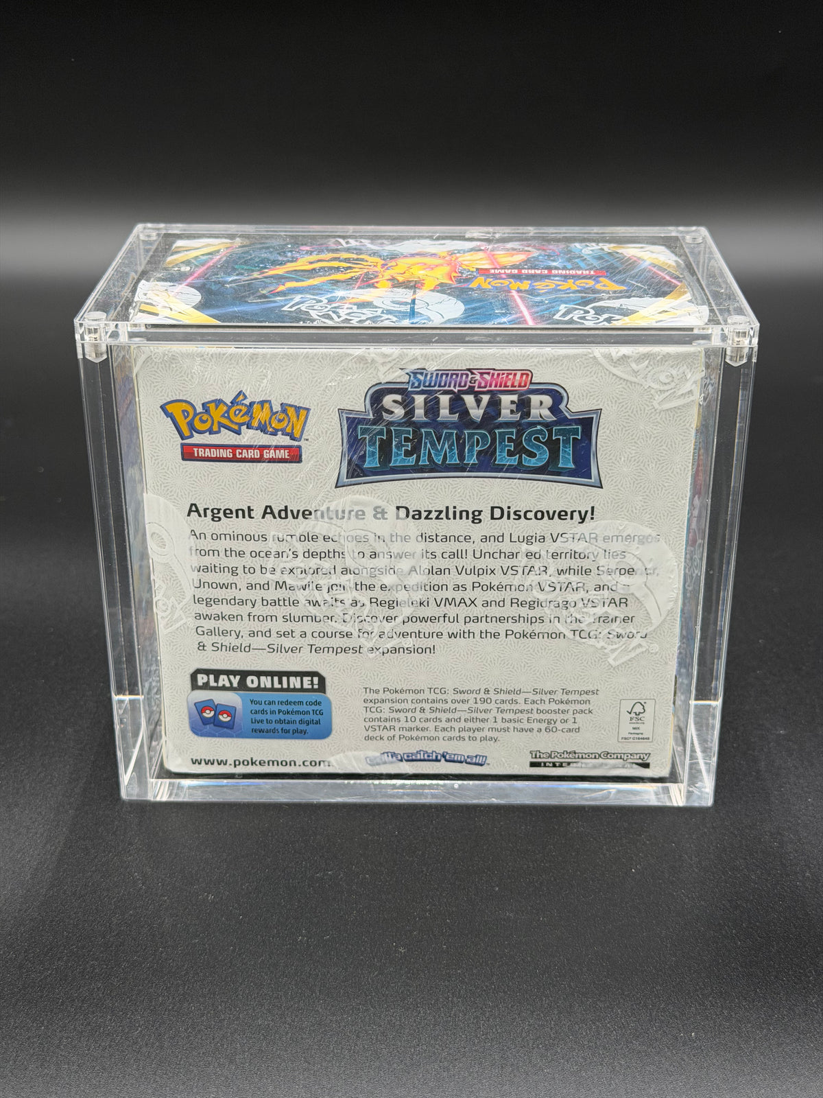 Acrylic English Pokemon Booster Box Case with Magnetic Lid