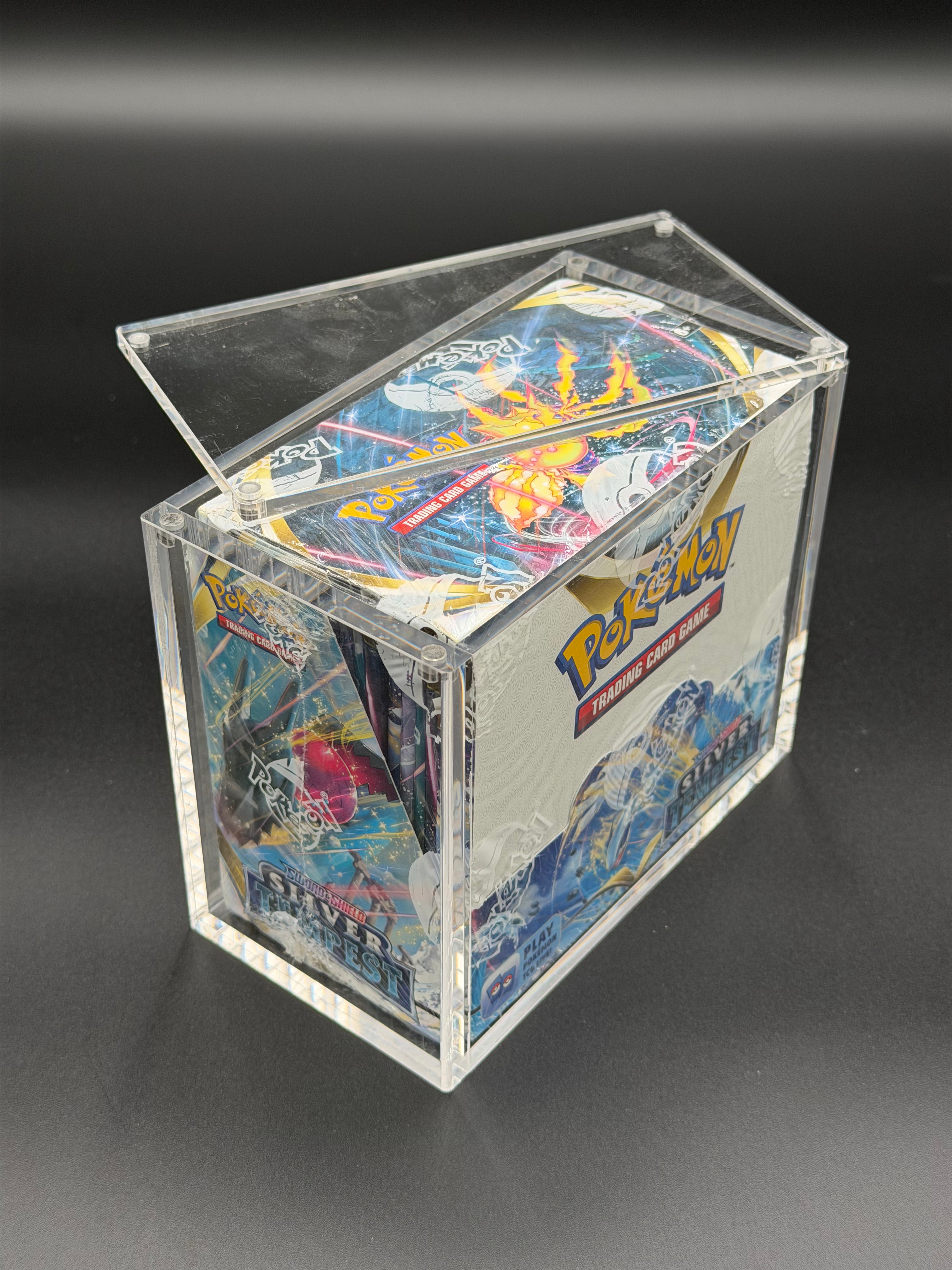 Acrylic English Pokemon Booster Box Case with Magnetic Lid