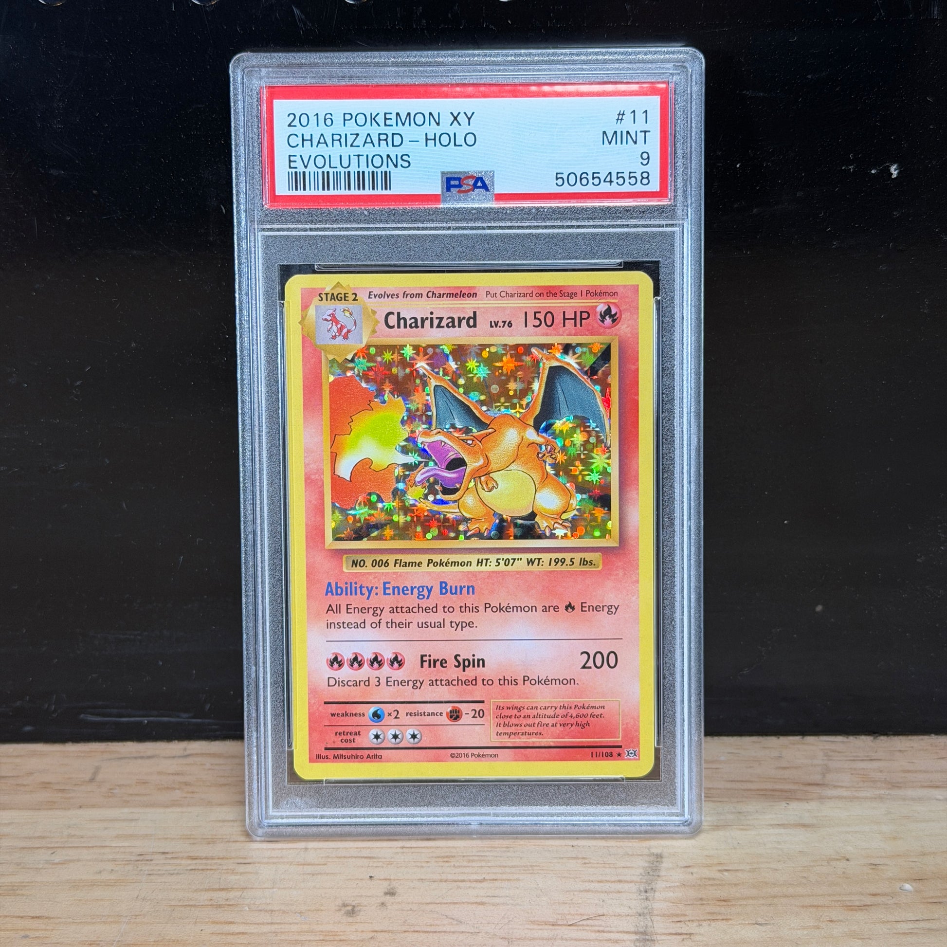 2016 Pokémon Evolutions Charizard #11 Holo PSA 9 photo 1