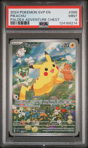 2024 Pokémon EN SV Black Star PROMO Pikachu #088 Paldea Adventure Chest PSA 9 PSA official front scan