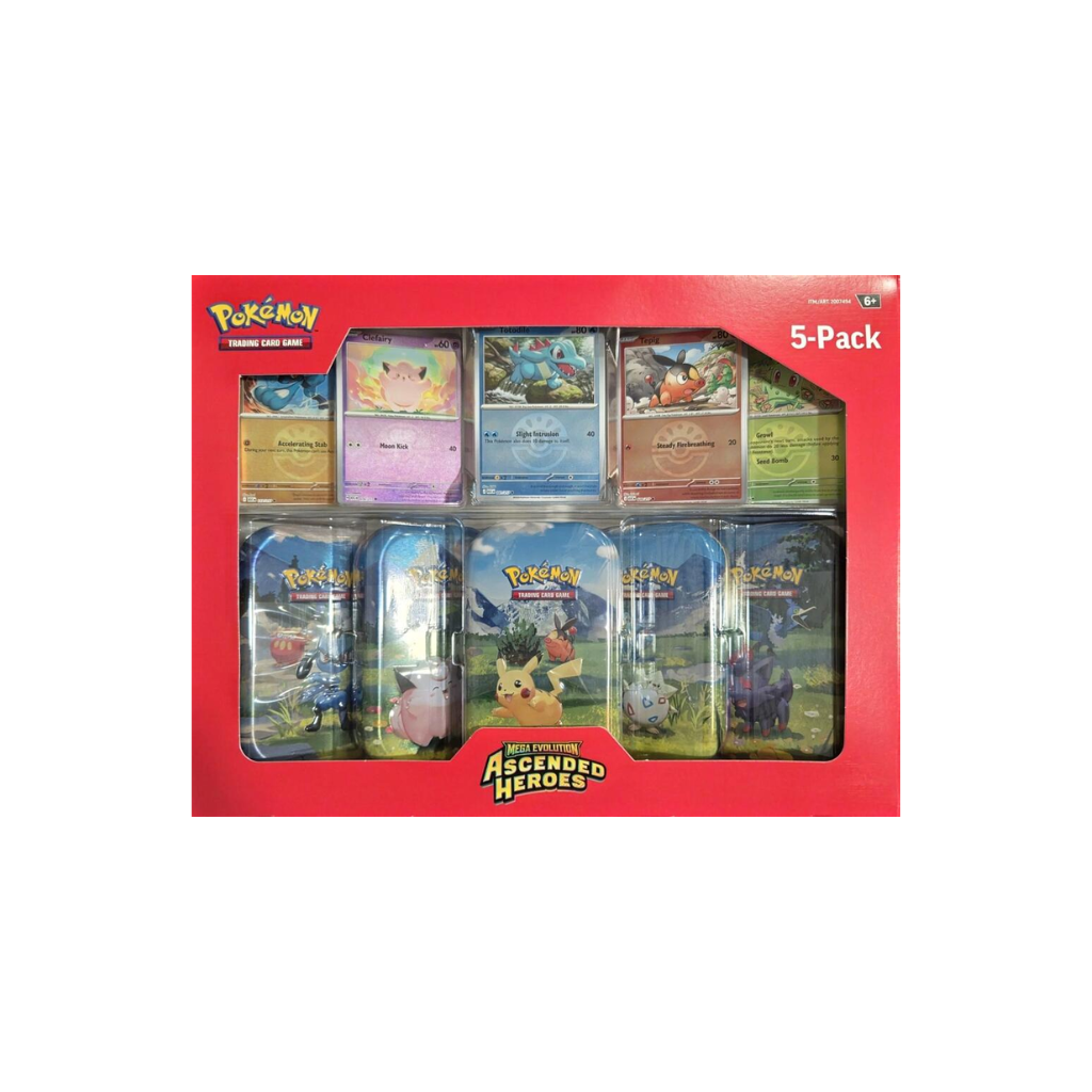 English Pokemon TCG Ascended Heroes Mini Tins 5-Pack