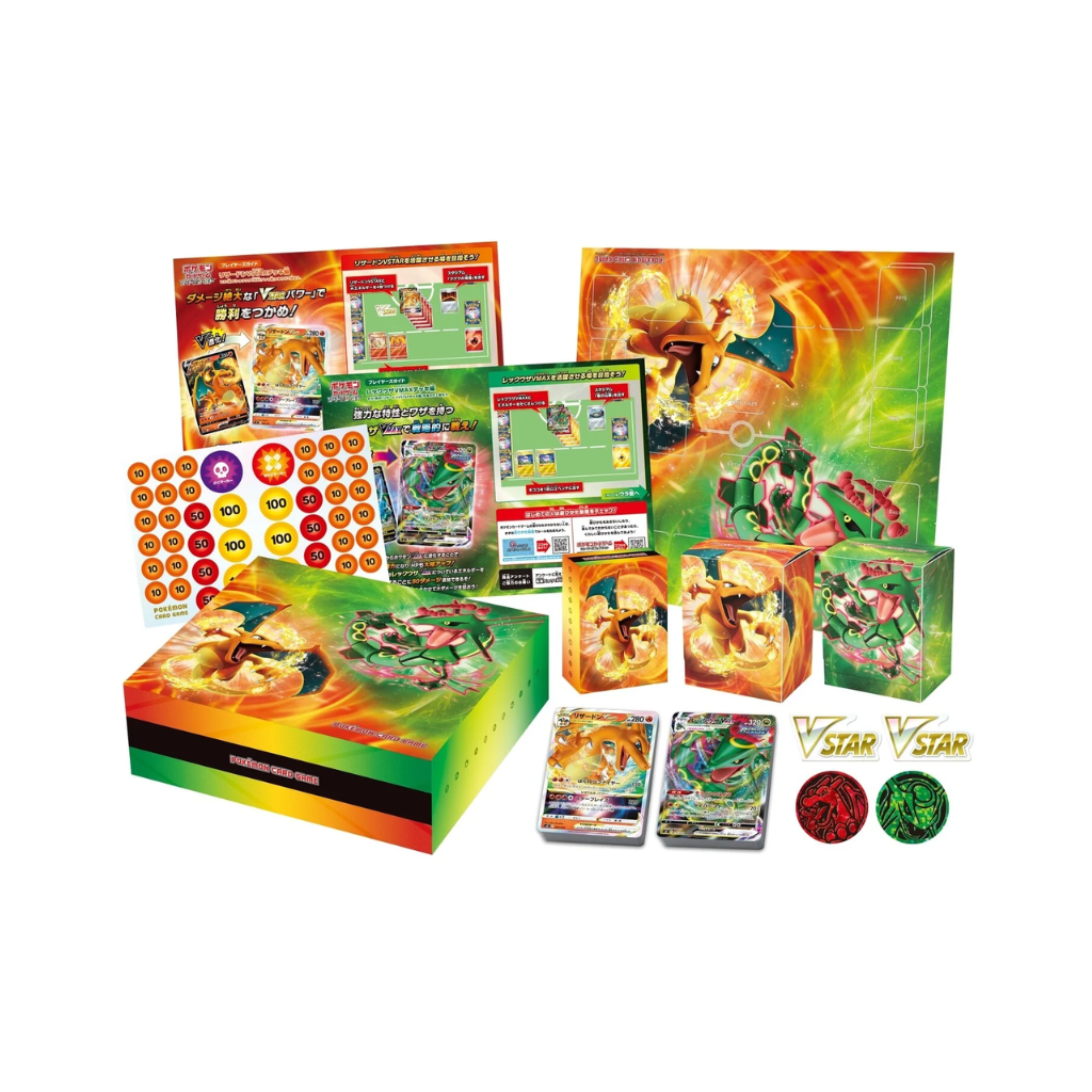 Japanese Pokemon Card Special Deck Set Charizard VSTAR vs Rayquaza VMAX