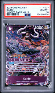 2023 Pokémon One Piece Promos Kaido #003 Winner Pack Vol5 PSA 10 PSA official front scan