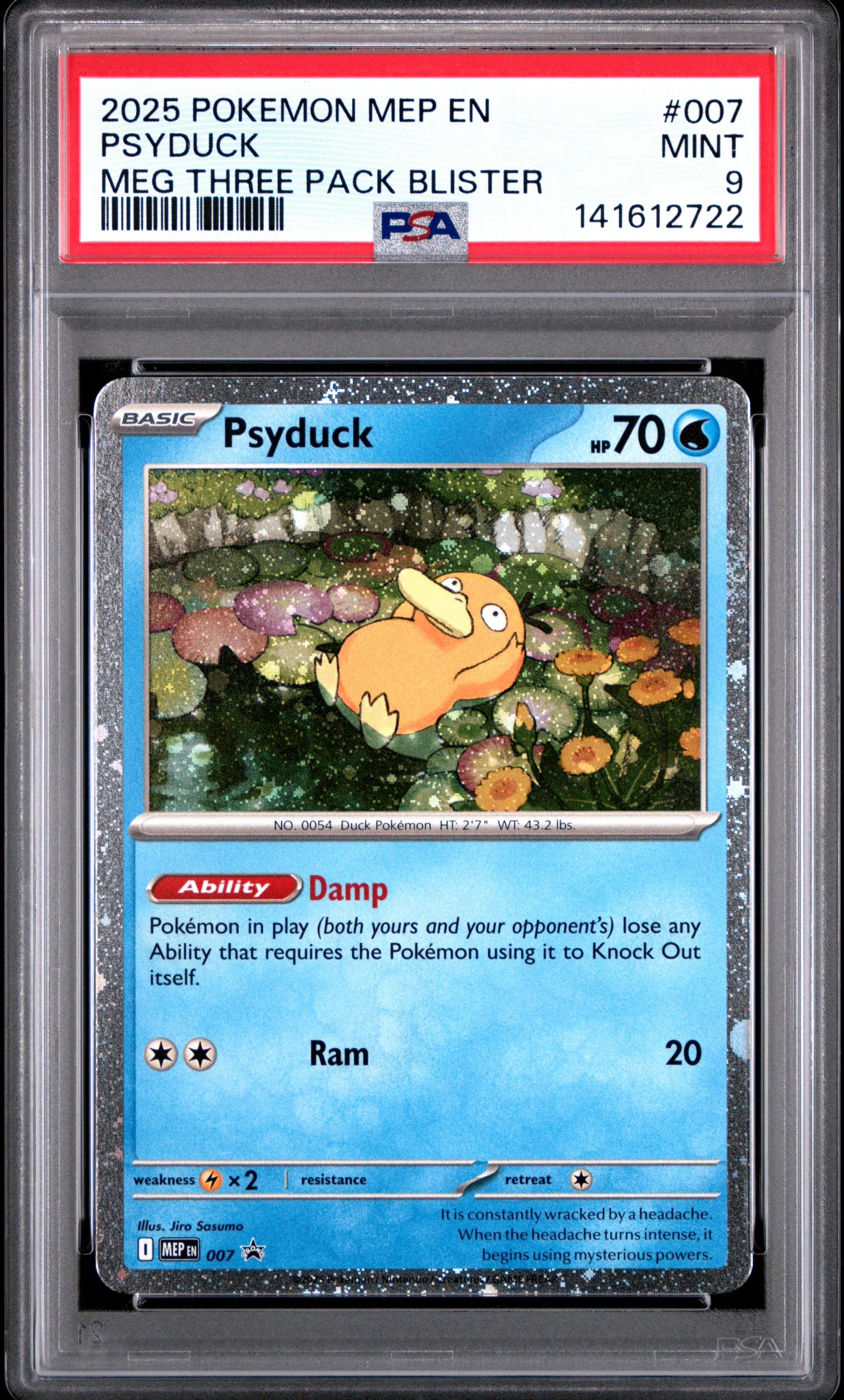 2025 Pokémon Mep EN Me Black Star PROMO Psyduck #007 PSA 9 PSA official front scan