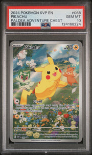 2024 Pokémon EN SV Black Star PROMO Pikachu #088 Paldea Adventure Chest PSA 10 PSA official front scan