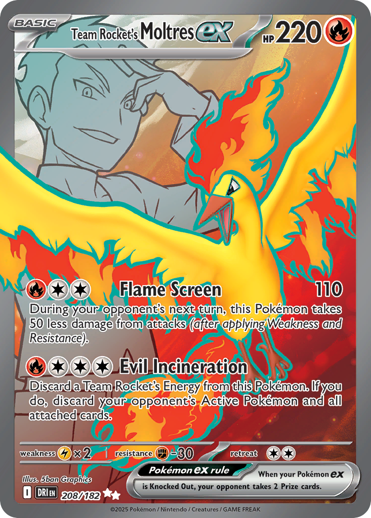 Team Rocket's Moltres ex #208/182 - Destined Rivals