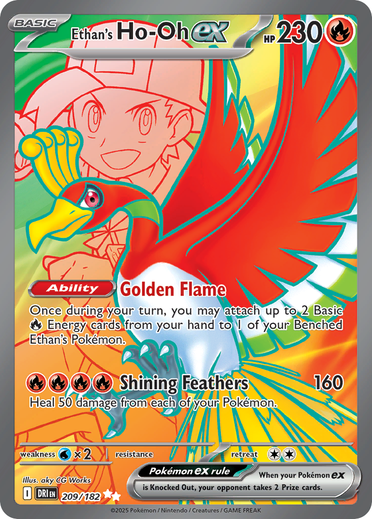 Ethan's Ho-Oh ex #209/182 - Destined Rivals