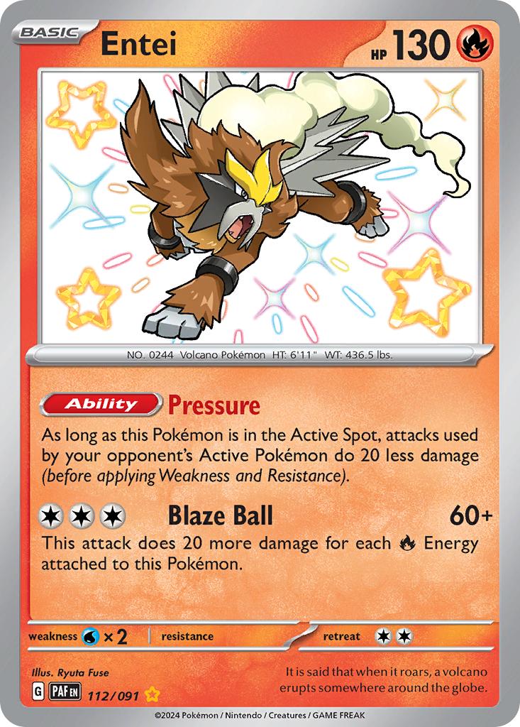 Entei #112/91 - Paldean Fates