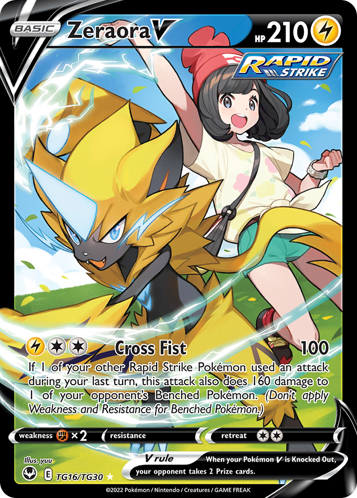 Zeraora V #TG16/30 - Silver Tempest Trainer Gallery