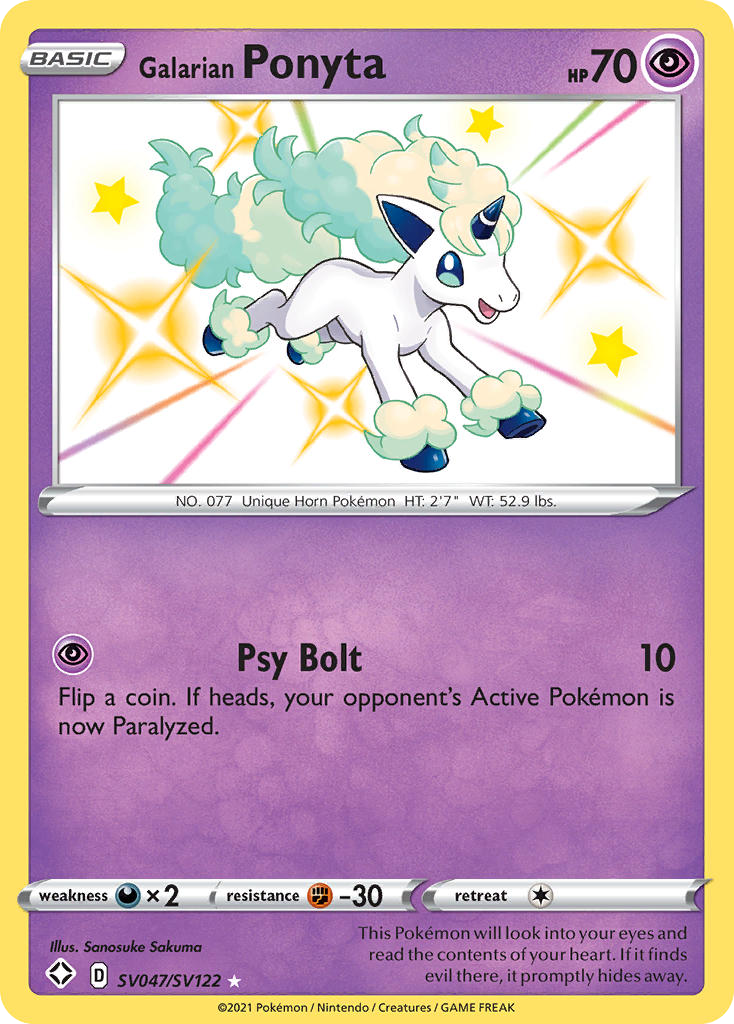 Galarian Ponyta #SV047/122 - Shining Fates Shiny Vault