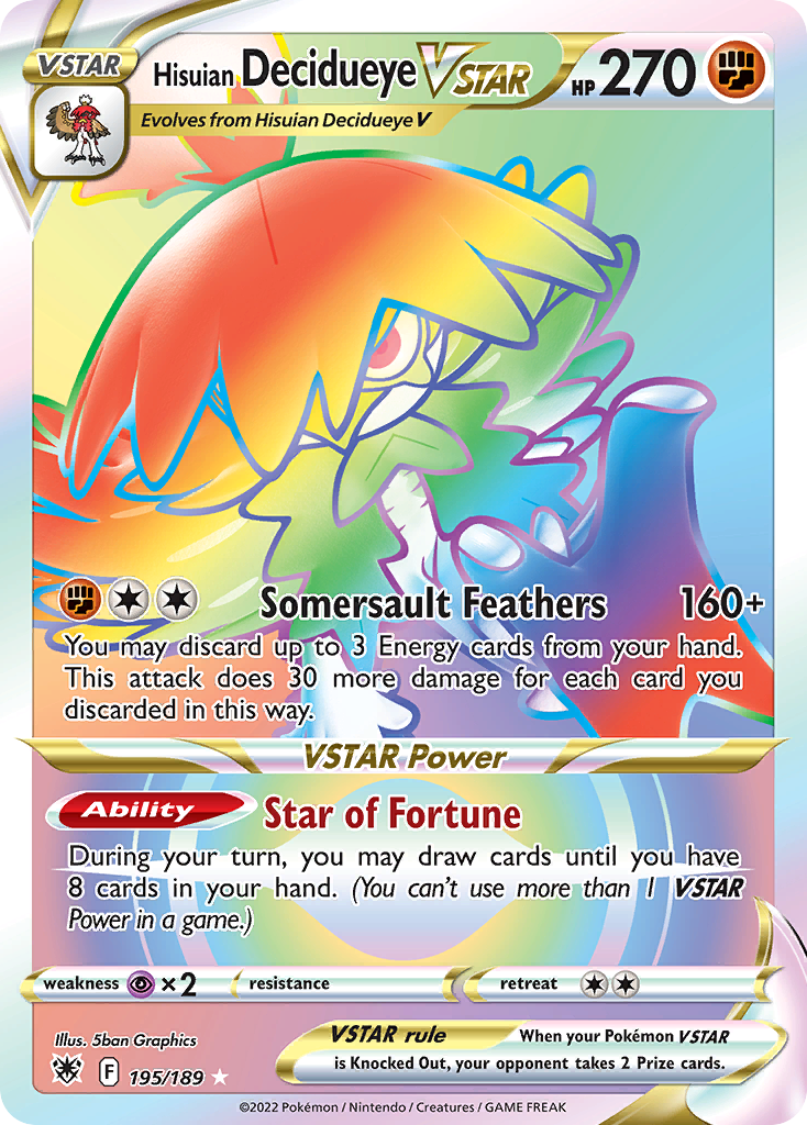 Hisuian Decidueye VSTAR #195/189 - Astral Radiance
