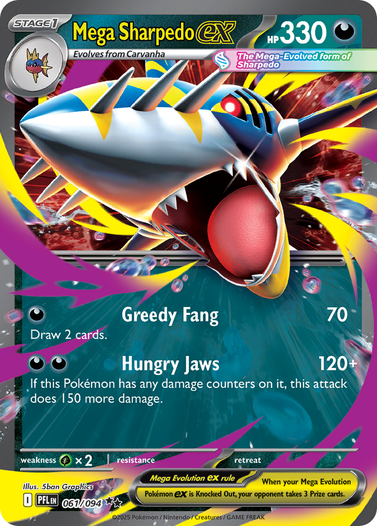 Mega Sharpedo ex #61/94 - Phantasmal Flames