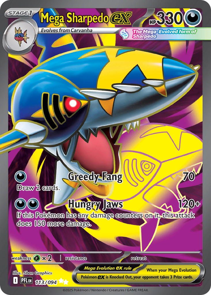 Mega Sharpedo ex #113/94 - Phantasmal Flames