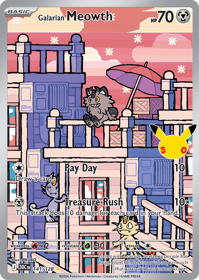Galarian Meowth #141/128 - 30th Celebration