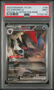 2025 Pokémon Journey Together N's Zoroark EX #185 SIR PSA 9 PSA official front scan