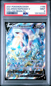 2021 Pokémon Chilling Reign Galarian Rapidash V #168 Full Art PSA 9 PSA official front scan