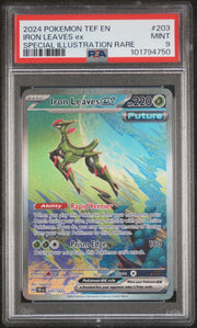 2024 Pokémon Tef EN Temporal Forces Iron Leaves EX #203 SIR PSA 9 PSA official front scan