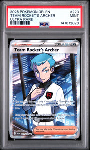 2025 Pokémon Dri EN Destined Rivals Team Rocket's Archer #223 Ultra Rare PSA 9 PSA official front scan