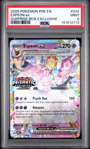 2025 Pokémon Pre EN Prismatic Evolutions Espeon EX #034 PSA 9 PSA official front scan