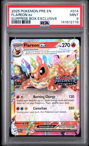 2025 Pokémon Pre EN Prismatic Evolutions Flareon EX #014 PSA 9 PSA official front scan